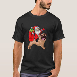 Weihnachtsmann Santa Claus reitet Pug-Hund Xmas Sc T-Shirt
