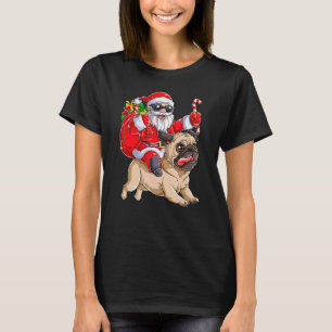 Weihnachtsmann Santa Claus reitet Pug Xmas Jungen T-Shirt
