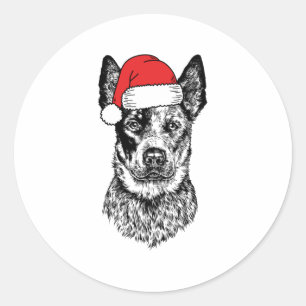 Weihnachtsmann Santa Dog Urlaub Runder Aufkleber