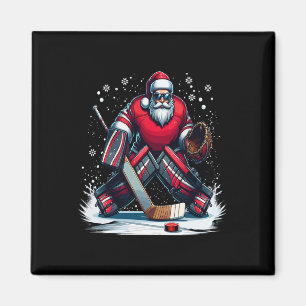 Weihnachtsmann Santa Hockey Torwart hässlicher Wei Magnet