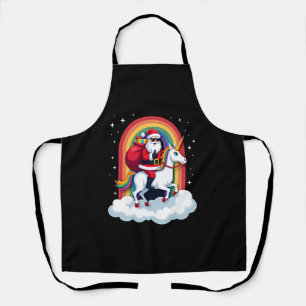 Weihnachtsmann Santa Reitender Einhorn Xmas Mädche Schürze