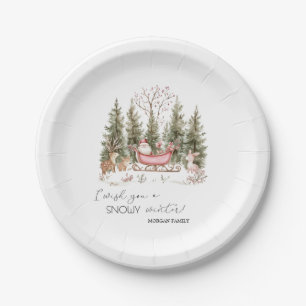  Weihnachtsmann, Schlitten, Geschenke Wald Weihnac Pappteller