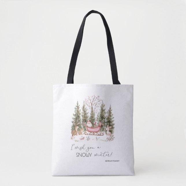 Weihnachtsmann, Schlitten, präsentiert Weihnachten Tasche (Vorderseite)