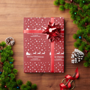 Weihnachtsmann-Schlitten und Frohe Weihnachten Tex Geschenkpapier