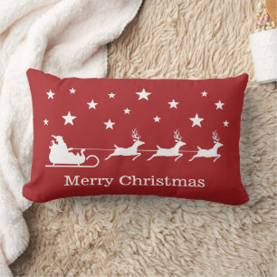 Weihnachtsmann-Schlitten und Frohe Weihnachten Tex Lendenkissen