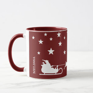 Weihnachtsmann-Schlitten und Frohe Weihnachten Tex Tasse