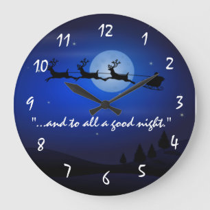 Weihnachtsmann-Schlitten-Weihnachts-Wanduhr Große Wanduhr