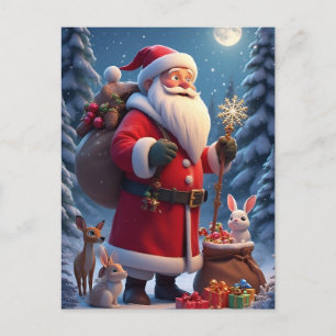 ❄️ Weihnachtsmann-Schneeflocken-Freude 🎄 Festlich Postkarte