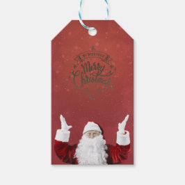 Weihnachtsmann, Schneeflocken, rot Geschenkanhänger
