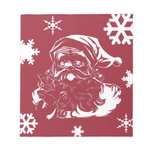 Weihnachtsmann Schneeflocken Weihnachtsfeiertag Notizblock