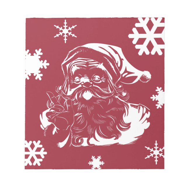 Weihnachtsmann Schneeflocken Weihnachtsfeiertag Notizblock (Vorderseite)