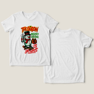 Weihnachtsmann-Schneemann der Jungen Coole Feierta Tri-Blend Shirt
