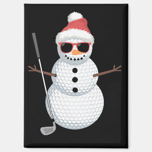 Weihnachtsmann Schneemann Golfball Weihnachten Gol Magnet