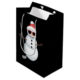 Weihnachtsmann Schneemann Golfball Weihnachten Gol Mittlere Geschenktüte