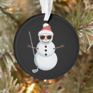 Weihnachtsmann Schneemann Golfball Weihnachtsgolfe Ornament