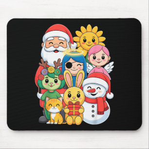 Weihnachtsmann Schneemann Hase Katze Engel Winter Mousepad