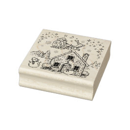 Weihnachtsmann, Schneemann und Rentier Gummistempel
