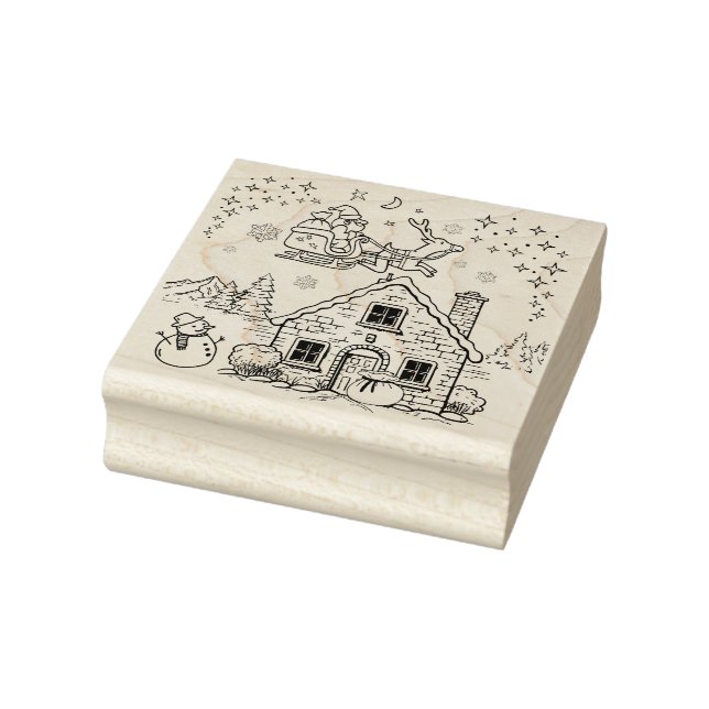 Weihnachtsmann, Schneemann und Rentier Gummistempel (Stempel)
