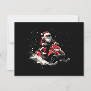 Weihnachtsmann Schneemobil Motor Schlitten Lustige Dankeskarte