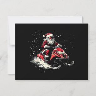 Weihnachtsmann Schneemobil Motor Schlitten Lustige Feiertagskarte