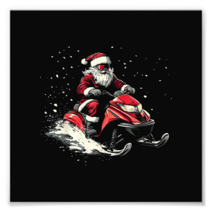 Weihnachtsmann Schneemobil Motor Schlitten Lustige Fotodruck