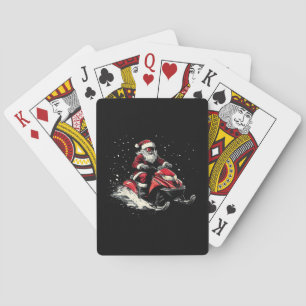 Weihnachtsmann Schneemobil Motor Schlitten Lustige Spielkarten