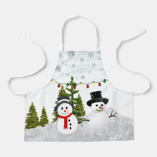 Weihnachtsmann / Schneeszene für Kinder Schürze