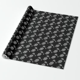Weihnachtsmann Schwarz und Weiße Weihnachtstypogra Geschenkpapier