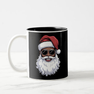 Weihnachtsmann Schwarz Xmas Santa Afro Afroamerika Zweifarbige Tasse
