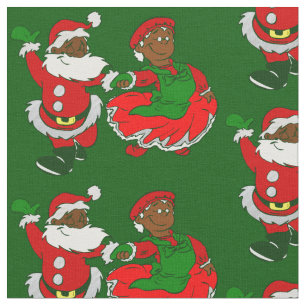 Weihnachtsmann schwarze Frau des Weihnachtsmanns Stoff
