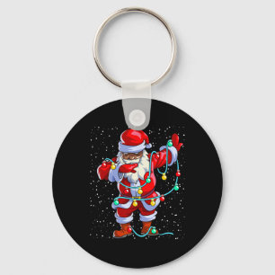 Weihnachtsmann Schwarzes Weihnachten Afro Afroamer Schlüsselanhänger