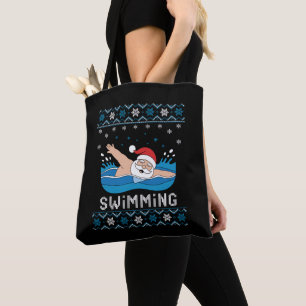 Weihnachtsmann Schwimmender Weihnachten Hässlicher Tasche