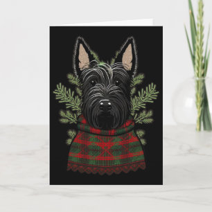 Weihnachtsmann Scottie Santa auf Weihnachten Schot Karte