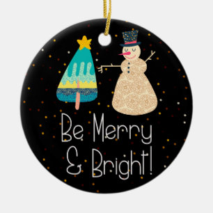 Weihnachtsmann sei fröhlich und hell Schneemann Ba Keramik Ornament