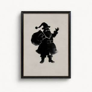 Weihnachtsmann-Silhouette-Wandposter Poster