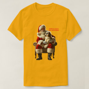 Weihnachtsmann sitzt mit einem schiitischen Tzu Do T-Shirt