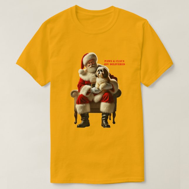 Weihnachtsmann sitzt mit einem schiitischen Tzu Do T-Shirt (Design vorne)