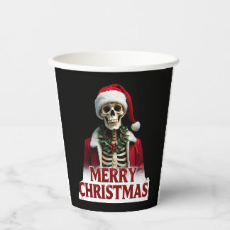 Weihnachtsmann Skelett Outfit Totenkopf Lustiges W Pappbecher