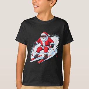 Weihnachtsmann Skifahren Lustiger Weihnachten Skif T-Shirt