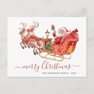 Weihnachtsmann Sleigh Weihnachtsfeiertag Postkarte
