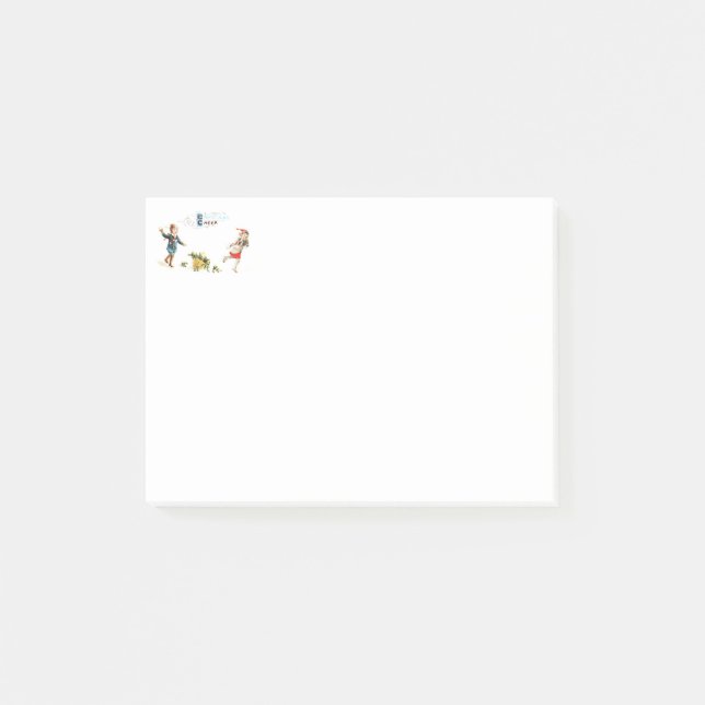 Weihnachtsmann - Snowball Spaß Post-it Klebezettel (Vorderseite)