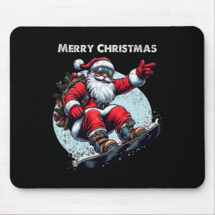 Weihnachtsmann Snowboarden Frohe Weihnachten Winte Mousepad