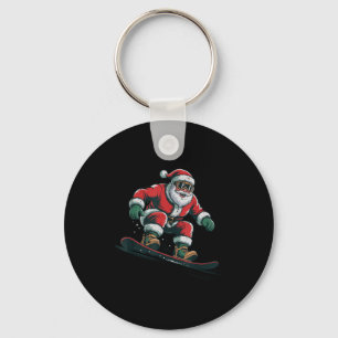 Weihnachtsmann Snowboarden Weihnachten Retro Vinta Schlüsselanhänger
