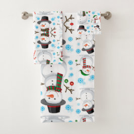 Weihnachtsmann Snowman Badhandtuch Set