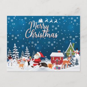 Weihnachtsmann, Snowman frohe Weihnachten Postkarte