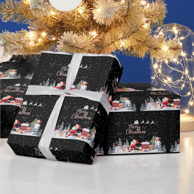 Weihnachtsmann, Snowman Frohe Weihnachtsfeiertage Geschenkpapier (Feiertage)