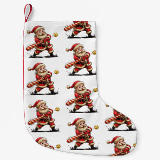 Weihnachtsmann Softball Spieler Zuckerstange Schla Kleiner Weihnachtsstrumpf
