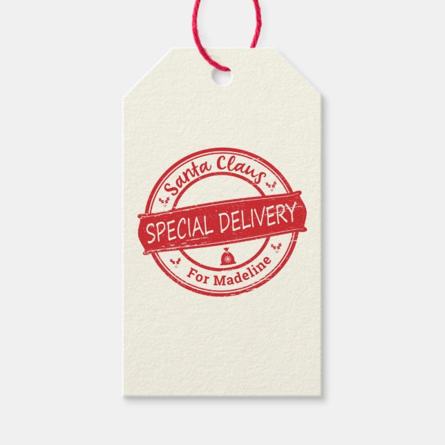 Weihnachtsmann Sonderlieferung Name hinzufügen Geschenkanhänger (Vorderseite)