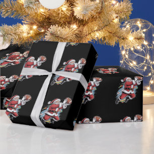 Weihnachtsmann spielt American Football Weihnachte Geschenkpapier
