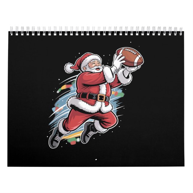 Weihnachtsmann spielt American Football Weihnachte Kalender (Titelbild)